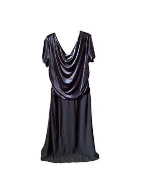 Alexa B Nites Blue Velvet Chiffon Gown Formal Gala Dress Plus Size 20W